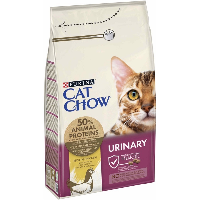 Храна за котки Кет Чоу / Cat Chow Urinary Tract 1.5 килограма с вкус на пилешко месо