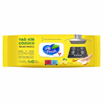 Мокри кърпи AK FRESH за почистване на фурни, керамични плотове и аспиратори х 84 броя с аромат на лимон