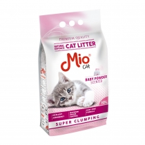 Котешка тоалетна бентонит Мио Компакт / Mio Compact 10 литра с аромат на бебешка пудра