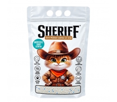 Котешка тоалетна бентонит Шериф / Sheriff 5 литра с аромат на марсилски сапун
