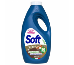 Течен перилен препарат Софт / Soft 2.250 литра за бели и цветни дрехи, 50 дози с арганово масло