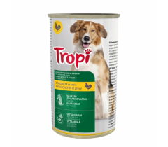 Храна за кучета Тропи / Tropi консерва 1.250 килограма с вкус на пилешко месо