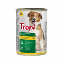 Храна за кучета Тропи / Tropi консерва 415 грама с вкус на пилешко месо