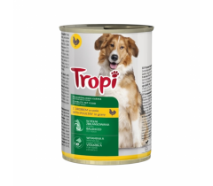 Храна за кучета Тропи / Tropi консерва 415 грама с вкус на пилешко месо