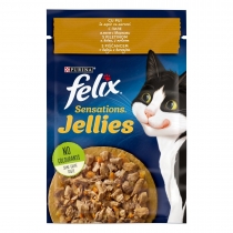 Храна за котки Феликс Сенсейшън / Felix Sensations пауч 0.85 грама с вкус на пилешко месо и моркови в желе