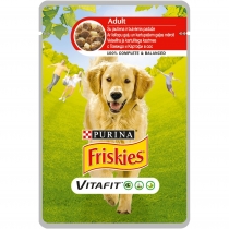 Храна за кучета Фрискис / Friskies пауч 100 грама с вкус на говеждо месо и картофи в сос