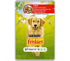 Храна за кучета Фрискис / Friskies пауч 100 грама с вкус на говеждо месо и картофи в сос