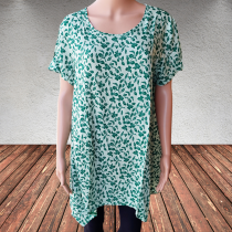 Дамска туника асиметрична шарена басма - размери XL, 2XL, 3XL, 4XL, 5XL