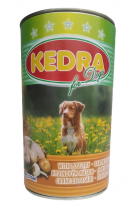 Храна за кучета Кедра / Kedra консерва 1.240 килограма с вкус на пилешко месо х 12 броя