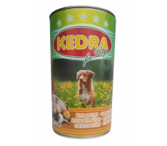 Храна за кучета Кедра / Kedra консерва 1.240 килограма с вкус на пилешко месо х 12 броя