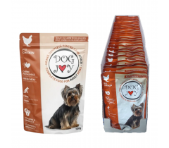 Пауч за куче Дог Джой / Dog Joy 100 грама с вкус на пилешко месо х 24 броя в кутия