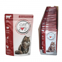 Пауч за котка Кет Джой / Cat Joy 85 грама с вкус на говеждо месо х 24 броя в кутия