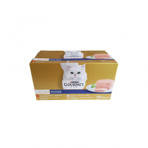 Храна за котки Гурме / Gourmet пастет - мултипак 4 броя х 85 грама с вкус на говеждо месо и сьомга