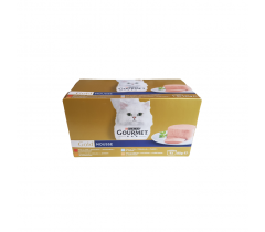 Храна за котки Гурме / Gourmet пастет - мултипак 4 броя х 85 грама с вкус на говеждо месо и сьомга