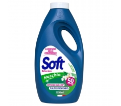 Течен перилен препарат Софт / Soft 2.250 литра за бели и цветни дрехи, 50 дози с аромат muschio