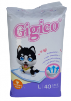 Хигиенни подложки / пелени за домашни любимци "Gigico", размер "L", 60 х 60 сантиметра, 40 броя