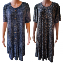 Дамска рокля трико с копчета - размери XL, 2XL, 3XL, 4XL