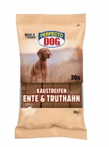 Лакомство за куче Перфекто Дог Ленти / Perfecto Dog Kaustreifen с вкус на патешко и пуешко месо 200 грама
