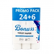 Тоалетна хартия Бонус / Bonuss 24 + 6 броя