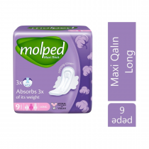 Дамски превръзки Молпед / Molped класик дълги х 9 броя, лилави