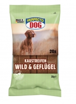 Лакомство за куче Перфекто Дог Ленти / Perfecto Dog Kaustreifen с вкус на пилешко и дивечово месо 200 грама