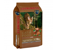 Храна за котки Любимец 10 килограма с вкус на птичи дроб